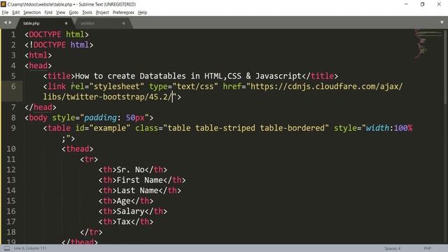 How to create a searchable, sorrtable HTML DataTables Plugin for Jquery