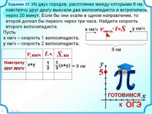9 класс. Задача на движение. Система уравнений