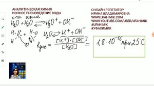 Ионное произведение воды Аналитическая химия Онлайн репетитор по химии Ирина Владимировна
