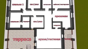 КРАСИВЫЙ КИРПИЧНЫЙ ОДНОЭТАЖНЫЙ ДОМ 160 кв.м. НА 10 СОТКАХ. ПРОЕКТ ДОМА С ТЕРРАСОЙ 17х15 м