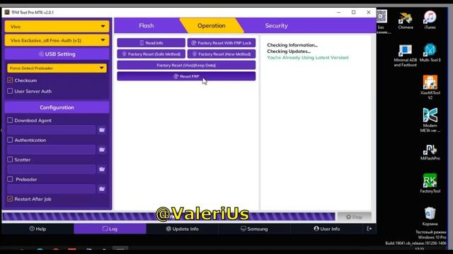Factory Reset + FRP Vivo Y33S V2109.Сброс пароля + Гугл Аккаунта . TFM TOOL. Удалённая разблокировк