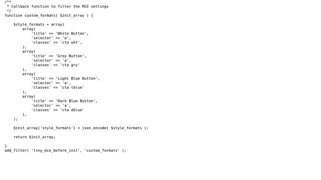 Wordpress: Custom TinyMCE style formats disabled смотреть онлайн