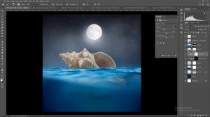 Photoshop Tutorial / Creating Seashell inside Ocean by using Adobe Photoshop