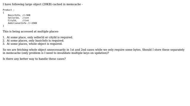 store single big object in memcached vs multiple keys смотреть онлайн