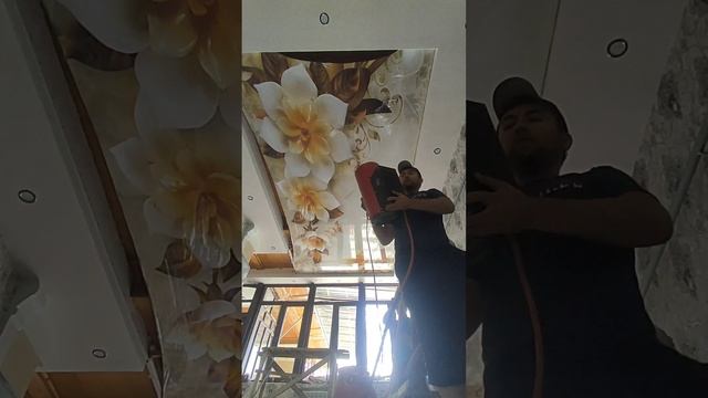 установка натяжного потолка 3D фото печать смотреть онлайн