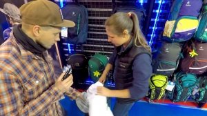 стенд фирмы DEUTER рюкзаки Attack, Bike I, XV 1, XV 2, XV 3, Walker, Speed Lite (BIKE EXPO 2018)