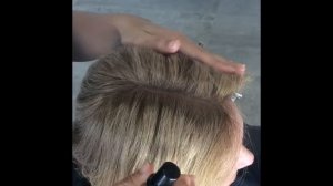 Oribe Airbrush Root Touchup in action at Artistry Salon!