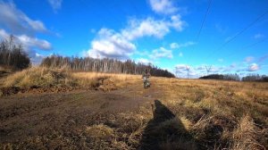 Скаут и бездорожье. Первый полет с мотоцикла)))