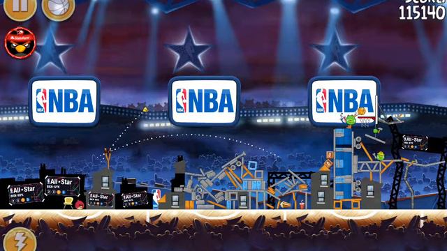 ANGRY BIRDS SEASONS-HAM DUNK ALL-STAR LEVEL 4-4 THREE STAR WALKTHROUGH смотреть онлайн