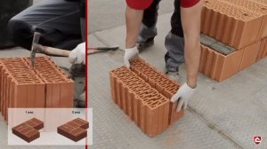 Кладка углов из керамических блоков Porotherm 51