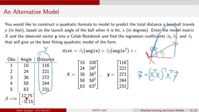 MATH 3191: Launch Angle and Distance Quadratic Regression Model 2 Comparison смотреть онлайн