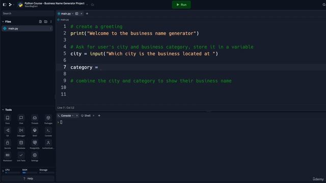 16. Project Business Name Generator || 2. Beginner Printing Text in Python || Python  Course