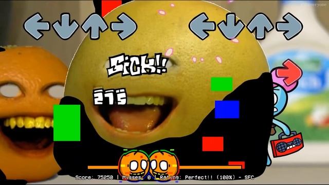 FNF Sliced But Corrupted Annoying Orange VS Annoying Orange  Sliced Only Annoying Orange Sing It