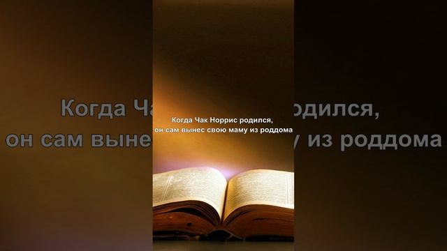 Когда Чак Норрис родился, он сам вынес свою маму из роддома