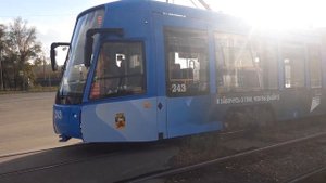 Новокузнецкий Трамвай 71-142.1 "243" По Маршруту 2 КМК-Байдаевская