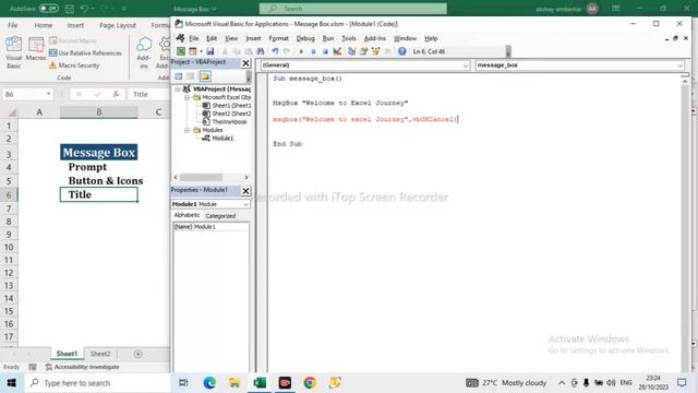 5.Excel VBA - Message Box