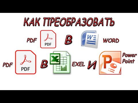 Как преобразовать PDF в WORD, EXCEL, POWER POINT и обратно из этих форматов в ПДФ