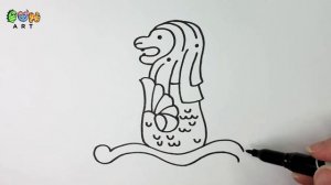 How To Draw SINGAPORE MERLION | VERY EASY~!