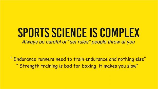 Train SPECIFIC to your SPORT (Specificity Principle)