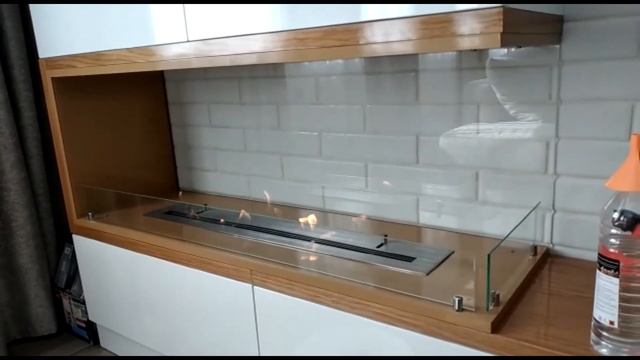Встраиваемый в мебель биокамин Firezo изготовленный на заказа из портфолио магазина Биокамин.рф