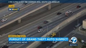 CHASE: Wild high-speed chase of stolen Jaguar through LA freeways