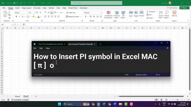 How to Insert PI symbol in Excel MAC [ π ] option + p смотреть онлайн