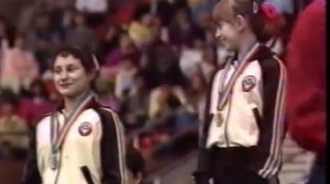 Victory ceremony - women gymnastics - FX - 1985 Montreal