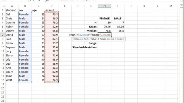 Excel Tutorial: Descriptive statistics by group #2