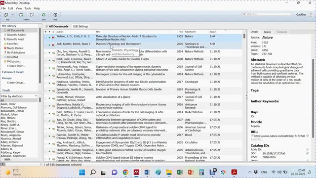 MENDELEY: распознание статей, потенциальные дубликаты, исправление ссылки, цитирование веб-страниц
