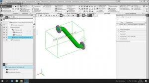 КОМПАС-3D v21. Не параметрическая гибкая труба с фланцами. Указание длины материала в спецификации.