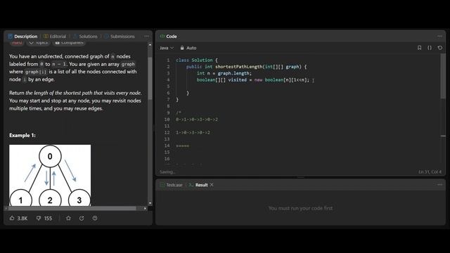 Shortest Path Visiting All Nodes | LeetCode 847 | Java