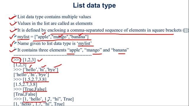 5 1 Python list data type