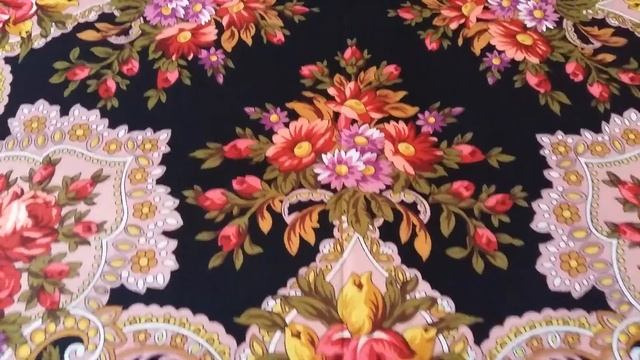 #ПавловопосадскиеПлатки Павловопосадский платок,,Галина,,вид 18 смотреть онлайн