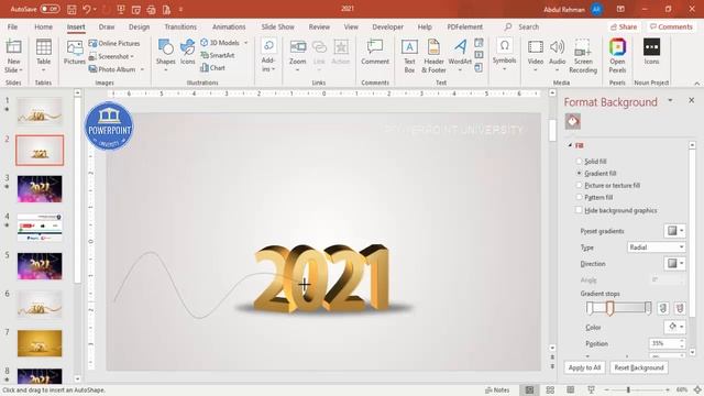 Animated New Year Slide in PowerPoint | New Year 2021 Template