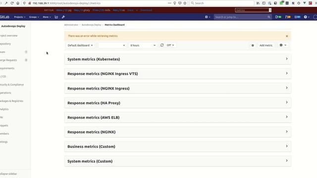 POC of metrics dashboard decoupled from environments