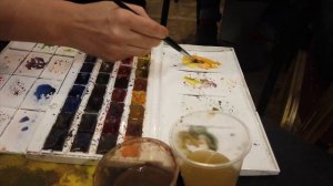 1-й мастер-класс Сергея Андрияки на выставке работ Школы и Академии Акварели и изящных искусств