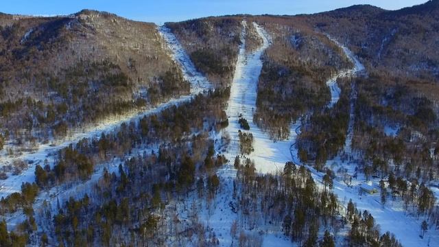 Зимний полет над озером Манжерок на Алтае смотреть онлайн