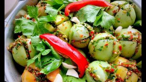 ФАРШИРОВАННЫЕ Зеленью ЗЕЛЕНЫЕ ПОМИДОРЫ. Самые вкусные маринованные помидоры