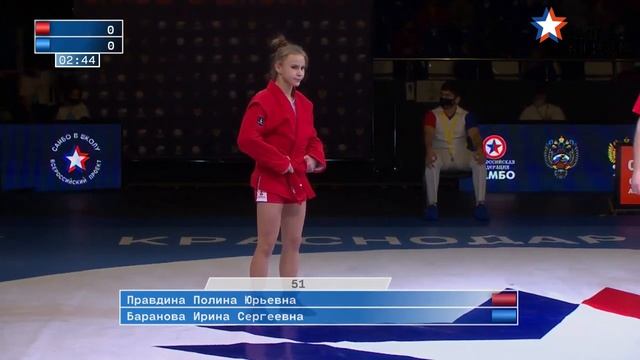 Правдина Полина   Баранова Ирина  51 кг  Финал «Cамбо в Школу» 2021