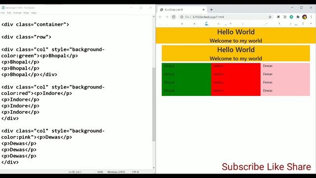 Bootstrap part 11 | How to use col class | #column CSS |