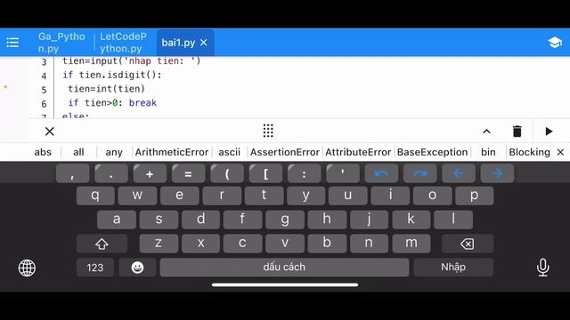 Python cơ bản - Dùng vòng lặp while ràng buộc điều kiện người dùng nhập vào