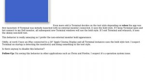 Apple: Terminal text size different when connected to external monitor