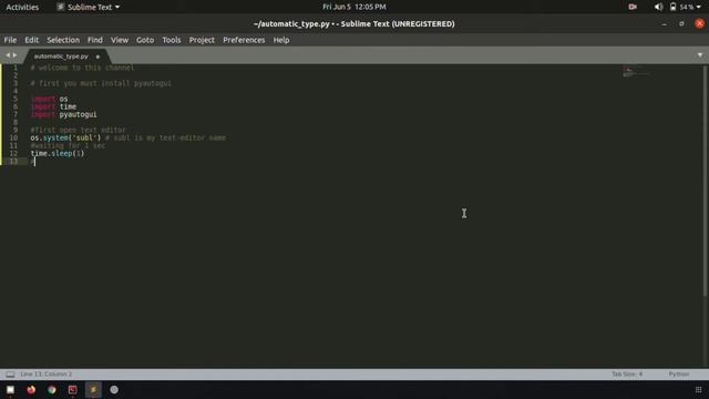 Automatic typing using python | python newbies
