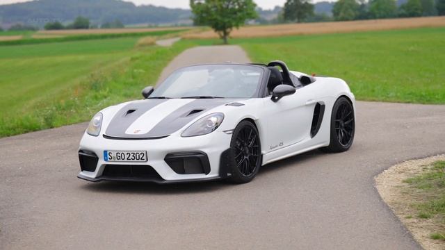 NEW 2024 Porsche 718 Spyder RS - LAUNCHED Driving, interior & exterior (White) смотреть онлайн