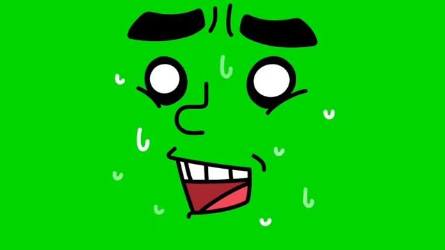 green screen нарисованый смайлик тресётся от страха футаж хромакей на зелёном фоне