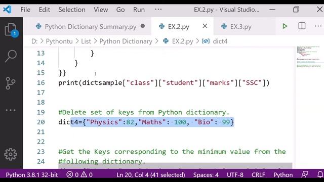 Python Dictionary :EX 2 Solution
