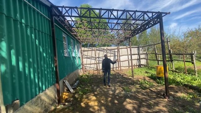 Навес из мягкой кровли своими руками
