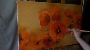 Oil painting Alla prima. Orange poppy. Оранжевый мак   Живопись маслом