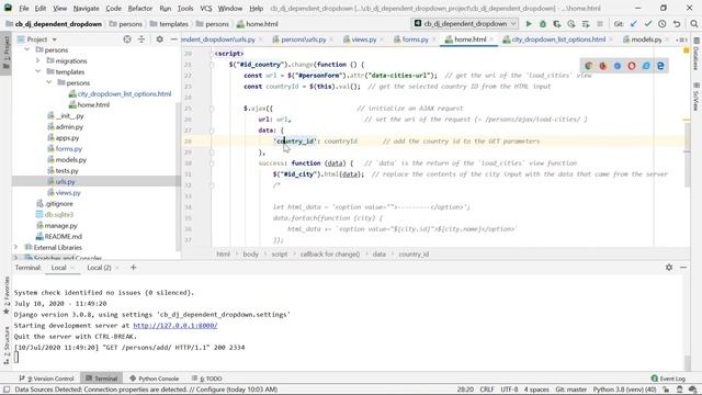 Django Dependent Drop Down List Example | Integration with Django Forms and Django Form Validations