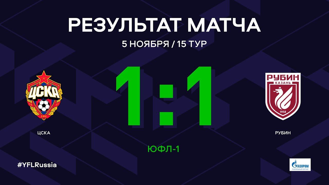 ЮФЛ-1. ЦСКА  – Рубин. 15-й тур. Обзор